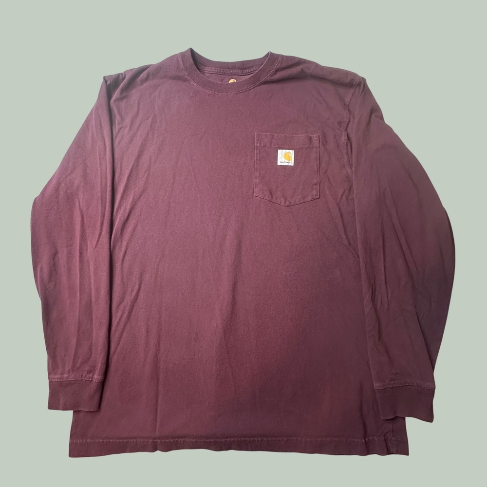 Carhartt T-Shirt Mens Large K126 PRT Port Original Fit Long Sleeve Pocket EXCL